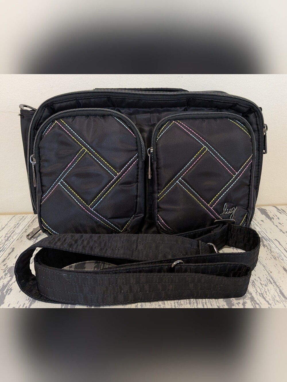 Lug Black Ice Pop Crossbody Handbag Like New